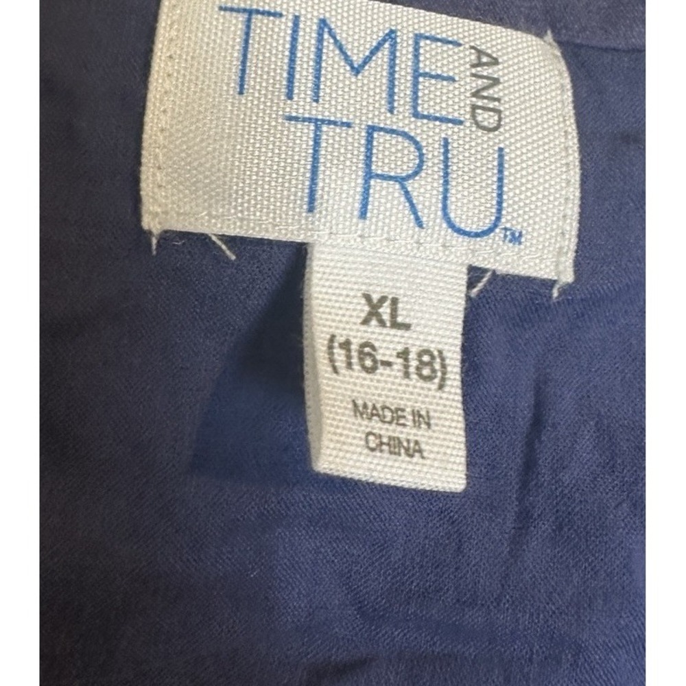 NWT Time and Tru Blue Stars Quilted Jacket Boxy Soft Cropped Sz XL‎ - Picture 2 of 7